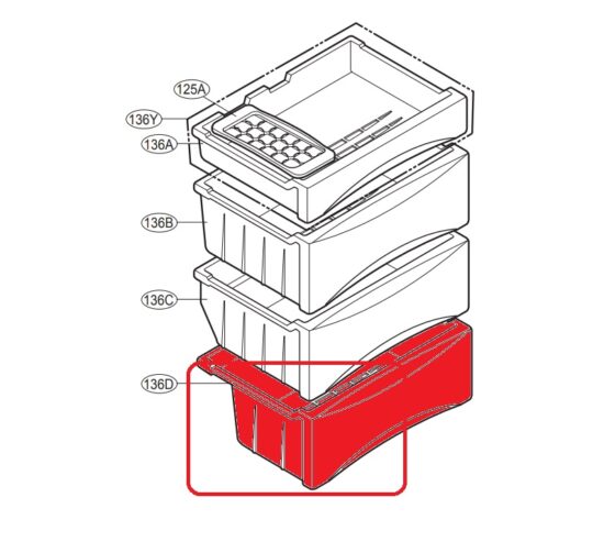 LG Freezer Drawer Tray Assy Freezer lowest Draw or Bin