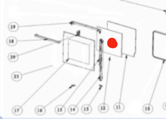 Classique Oven Door CLO65XLSS, CLO65XLW, CLO65XLW1 Middle Glass