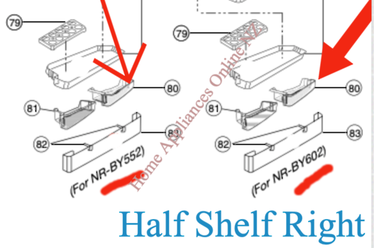 Panasonic Fridge Half Shelf Right Side NR-BY552XSAU