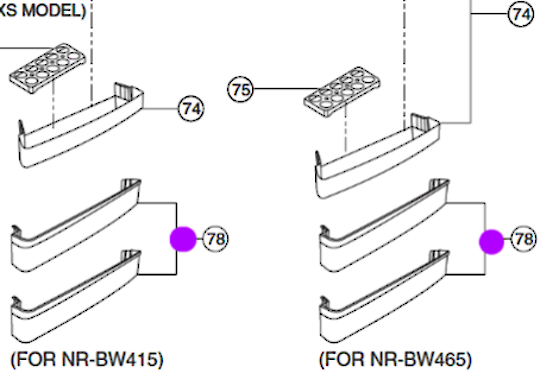 Panasonic Fridge Shelf Bottle NR-BW465, NR-BW415, NRBW415, NRBW465, NO LONGER AVAILABLE