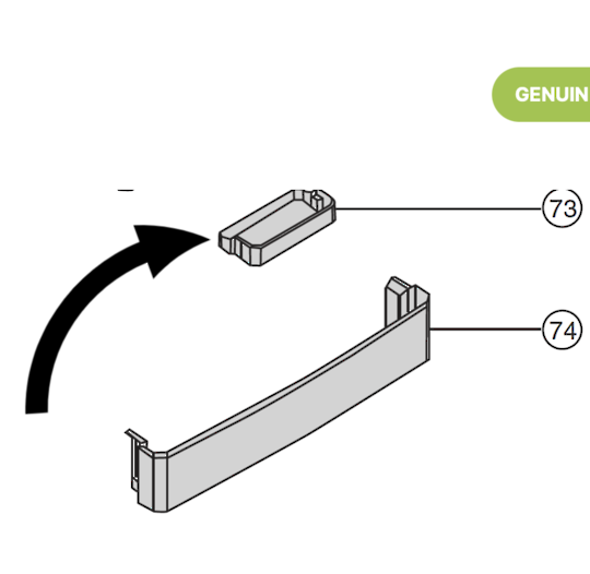 Panasonic Fridge Half Shelf NR-BR34AMSAU, NR-BR34AMWAU, NR-BR34B,