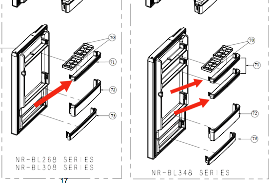 Panasonic Egg Or Top Shelf for NR-BL308
