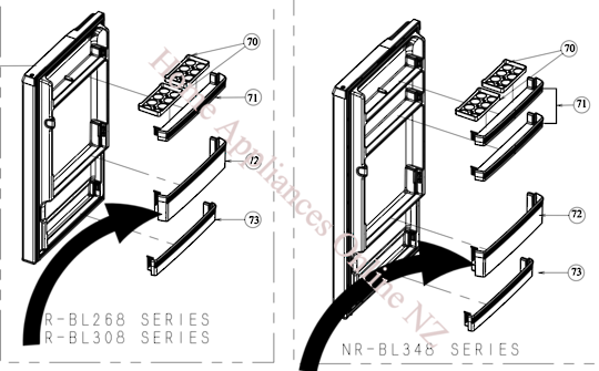 Panasonic Bottle Shelf NR-BL308 NR-BL268, NR-BL348 *77650