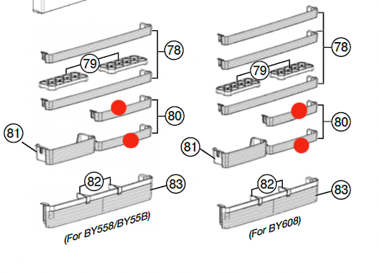 Panasonic Fridge Half Shelf Right Side NR-BY55BPS
