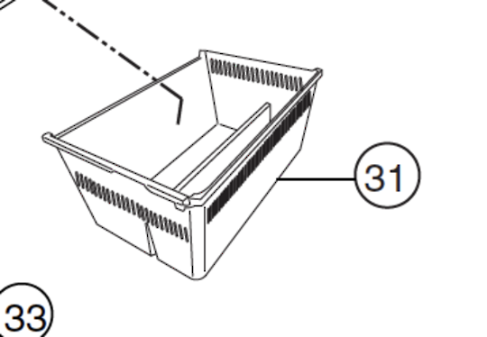 Panasonic Freezer Lowest Bin NR-BW465,NR-BW415, NRBW415, NRBW465,