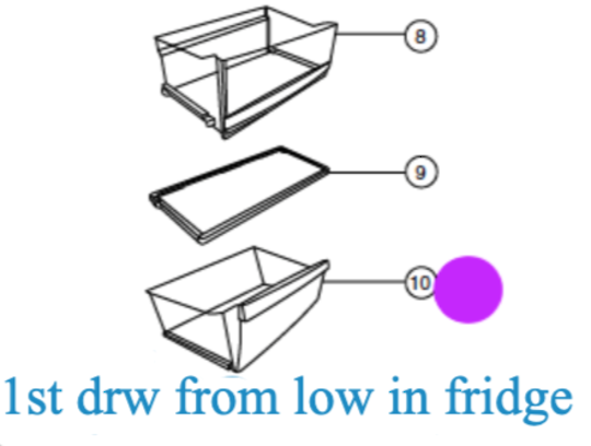 Panasonic Fridge Lowest Bin Or Draw NR-BW465,NR-BW415, NRBW415, NRBW465, *291331