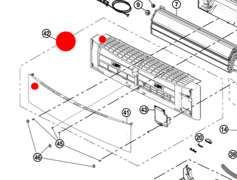 Panasonic Heatpump Front Cover And Case Cover CS-E21JKR CS-E18JKR