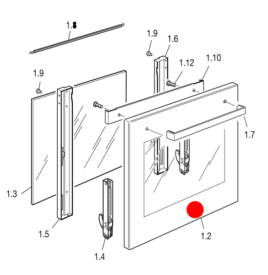 Delonghi Oven Door Outer Glass External Glass DEF608E DEF608GW
