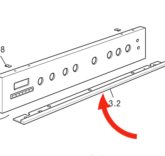 Delonghi Oven Control Panel Trim Lower DE906GWF