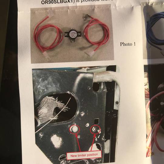 Fisher Paykel Elba Oven Thermal Cut Out 271P 16A 250V T200 Kit Blue New Version