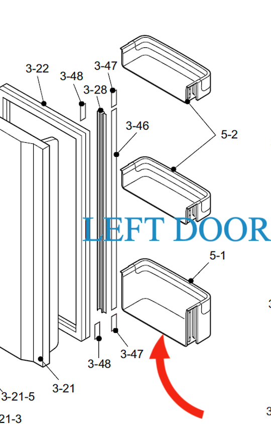 Sharp Fridge Bottle Shelf Left Door SJ-F624ST-SL