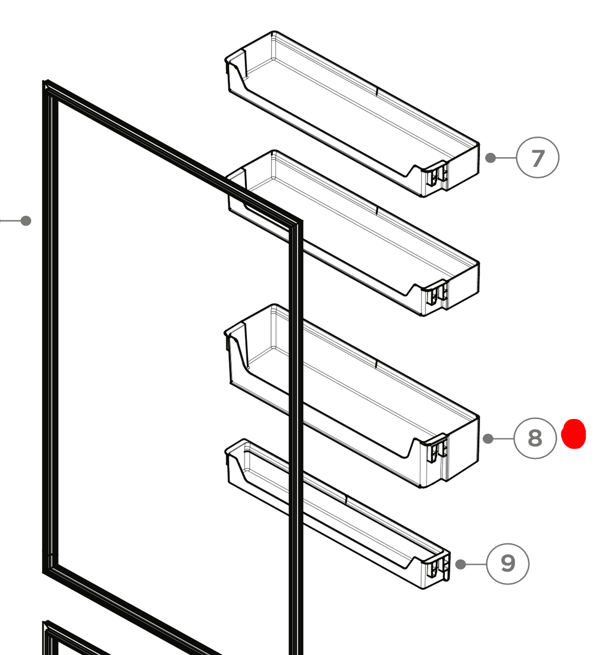 Haier Fridge Bottle Shelf HRF318BW HRF346BS