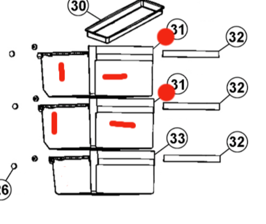 Haier Freezer Bin Middle Or Top CFL629CW, HBMF348AX, HBMF348AX