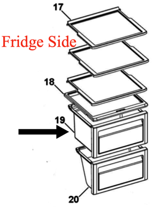 Haier Fridge Upper Draw HSBS582AW, HSBS562IS, HSBS582AS,