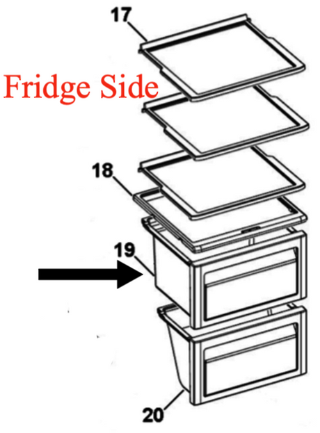 Haier Fridge Upper Draw HSBS582AW, HSBS562IS, HSBS582AS,