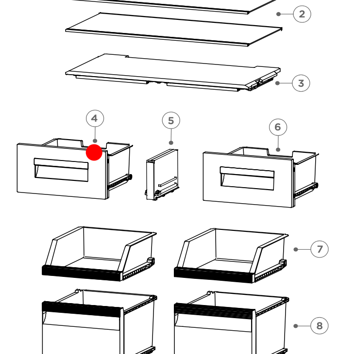 Haier Fridge Left Side Bin Dry Storage HUMIDITY ZONE HRF565YHC