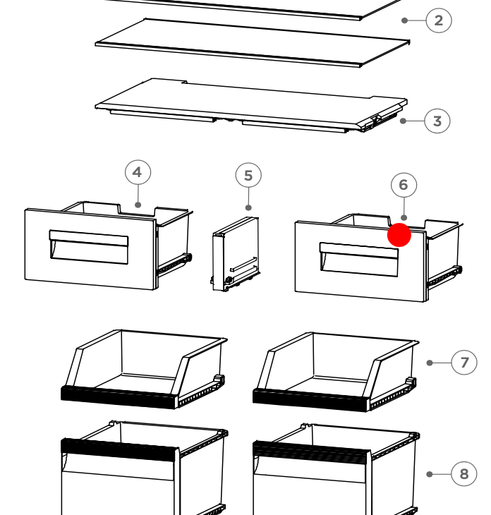 Haier Fridge Right Side Bin Dry Storage HUMIDITY ZONE HRF565YHC