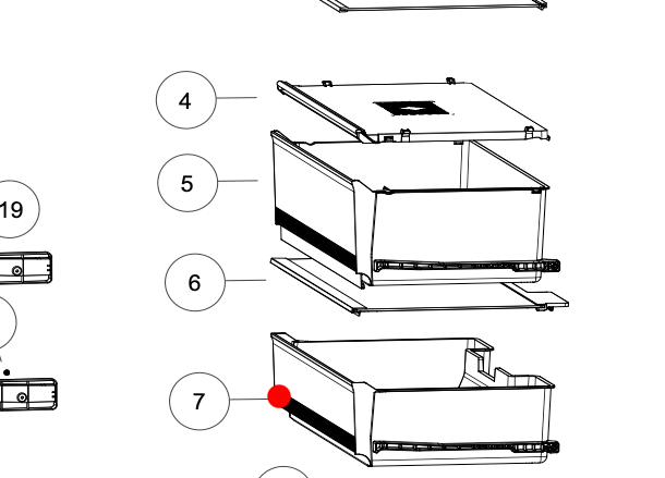 Haier Fridge Door Lower Veggie Bin Criper Bin Draw MYZONE MY ZONE HRF520FHS, HRF450BS2 (Copy)