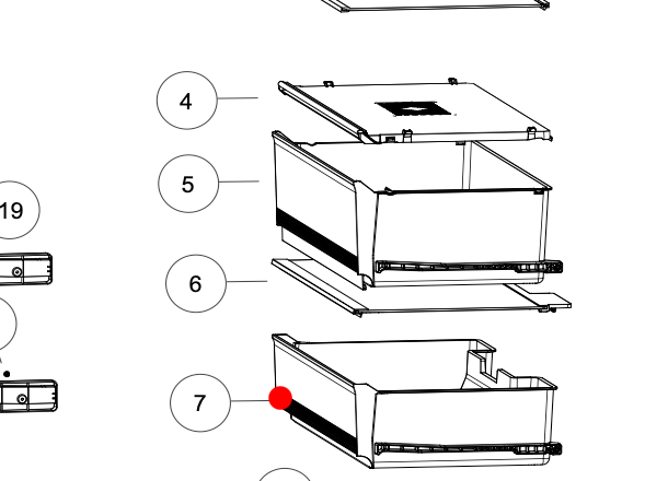 Haier Fridge Door Lower Veggie Bin Criper Bin Draw MYZONE MY ZONE HRF520FHS, HRF450BS2 (Copy)