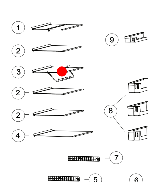 Haier Fridge Shelf Middle NO 3 For HRF328W2, HRF328S2