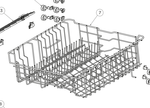 Haier Dishwasher Upper Basket H0120102774A Without Wheels