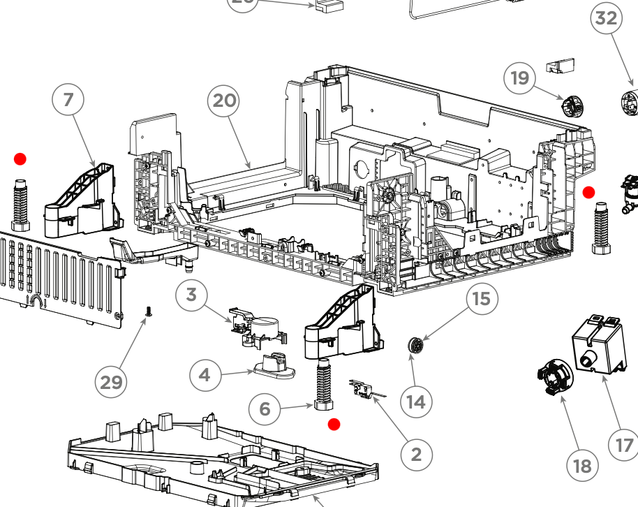 Fisher & Paykel Dishwasher Foot Front or Rear DW60FC1X2 DW60U412 DW60FX1X2