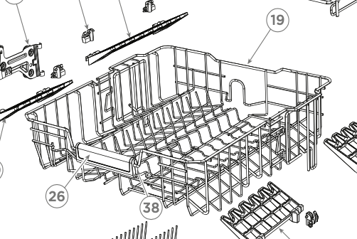 Fisher & Paykel Haier Dishwasher Upper Basket Only Number 19 DW60FC4X1 And More