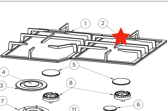 Haier Cooktop Trivet Right Hand HCG604WFCG3