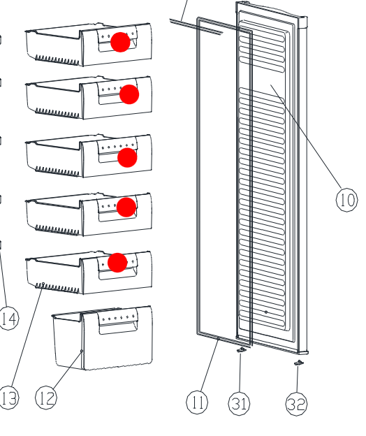 Robinhood Freezer Draw One of 6 standard size RHUFZ183W