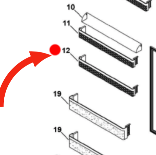 Haier Fridge Door 2ND Shelf From Top HTMR480WH, HTMR480SS, 61010, 61011,*34520* H23214034520