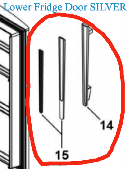 Haierfridge Door Handle HTMR480SS , HTMR360SS, HTMR315SS