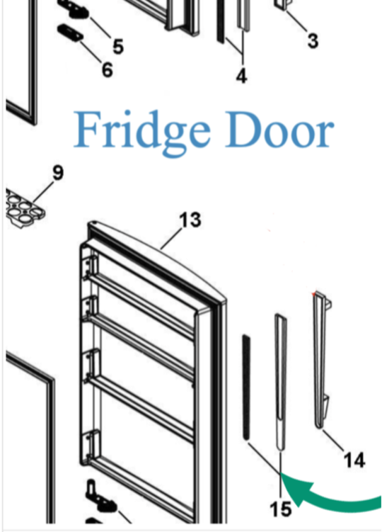 Haier Fridge Door Handle Cover HTMR480WH White