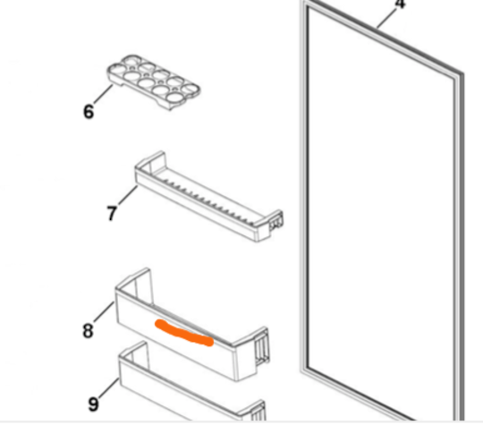 Haier Fridge 2ND Bottom Shelf On Fridge Door HRF-261FW, HRF-224FG NO LONGER AVAILABLE