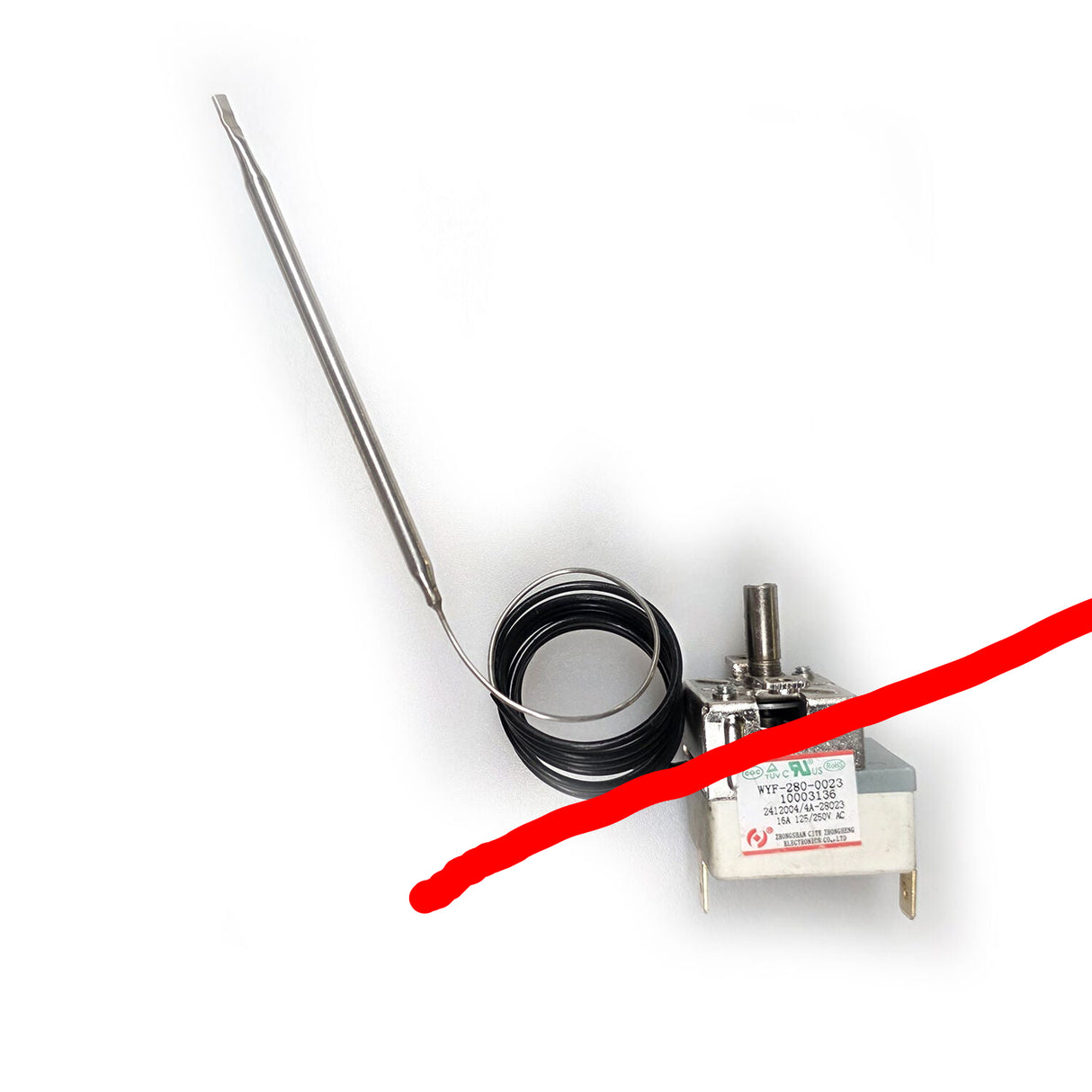 Omega Everdure Oven Thermostat Oven FSTB WYF280AB Thermostat 50-250 C Capilary Short