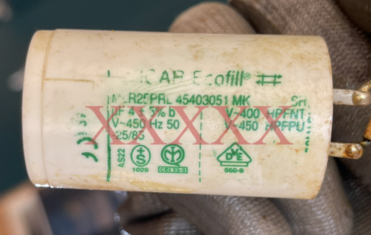 Smeg Rangehood Capacitor 4UF 4 Uf PUM90X,