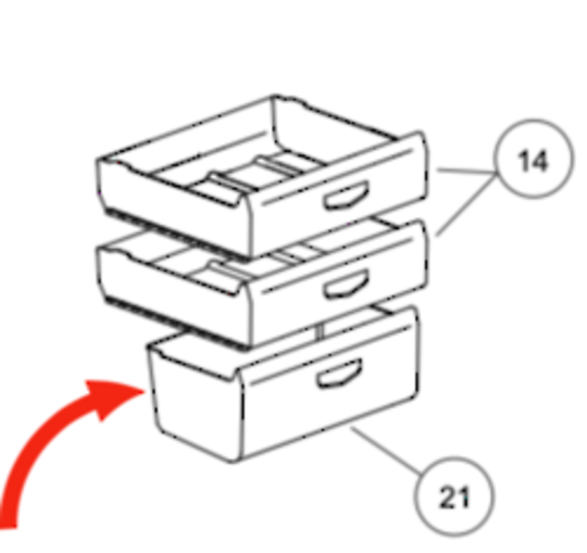 Haier Freezer Lowest Draw 61138-A HFZ-85A, *X00246
