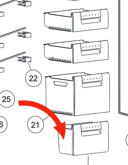 Haier Freezer Lowest Basket Bin HFZ238 Ha
