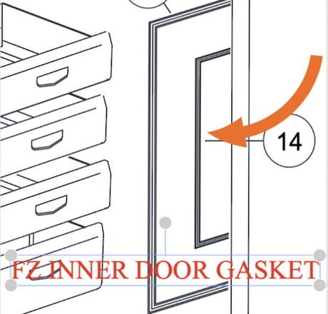 Haier Freezer Inner Door Gasket HRB227W, 61200-A