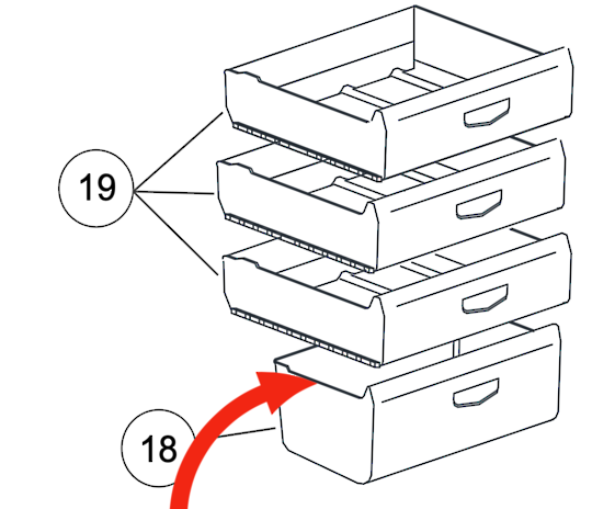 Haier Freezer Bin Lowest HRB227W, HRB227S