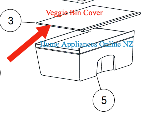 Haier Fridge Veggie Bin Cover HRB227W, HRB227S