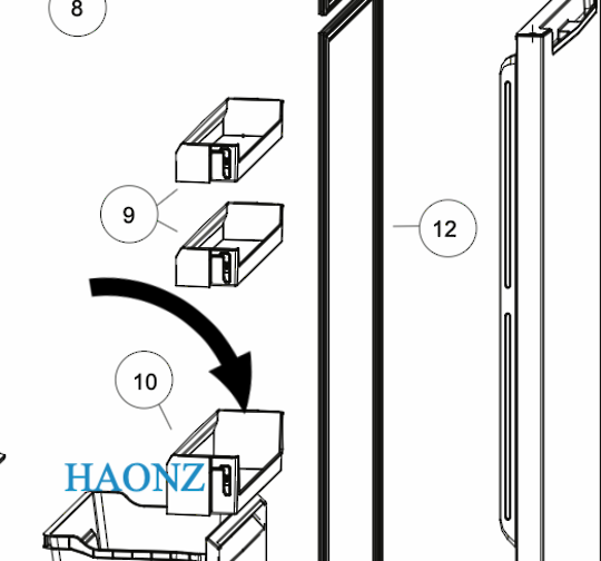 Haier Fridge Fridge Bottle Shelf HRF454TW, HRF454TS,