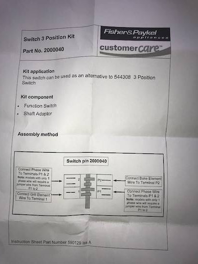 3 Position Switch Compatible With RSW3001