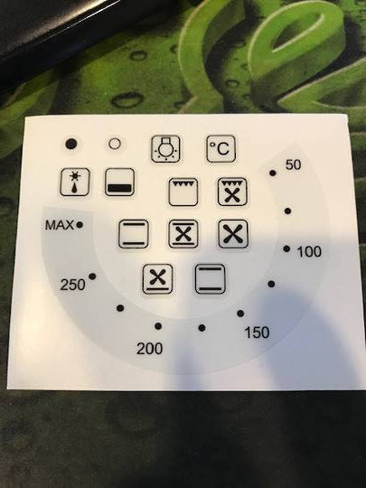 Oven Control Panel Decal Sticker Label 11