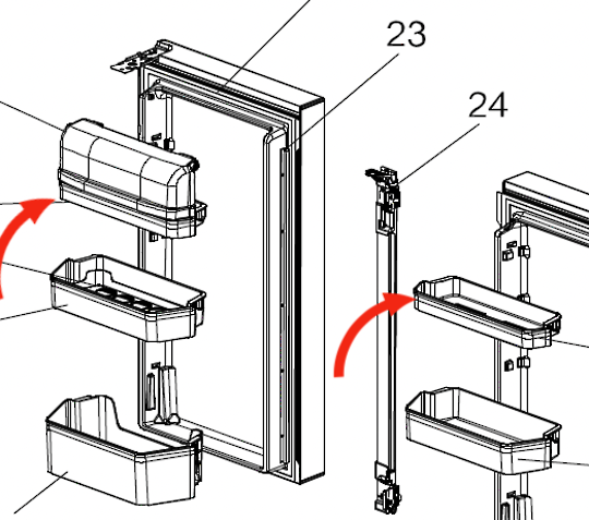 Mitsubishi Fridge Top Shelf Left Or Right