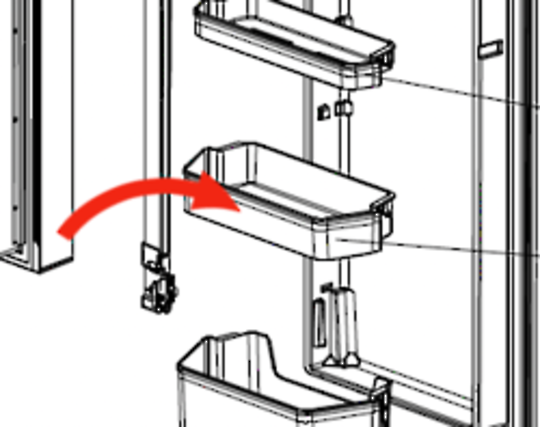 Mitsubishi Fridge Middle Shelf Both Side
