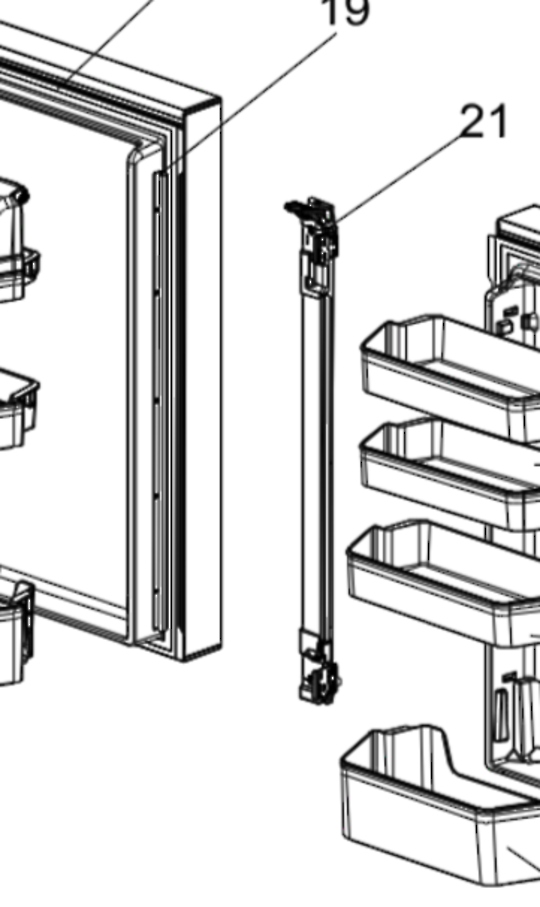Mitsubishi Fridge Door Flapper French Door Board