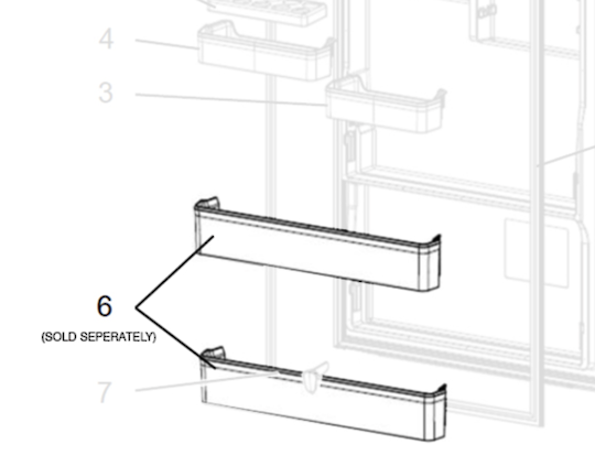 Mitsubishi Fridge Bottle Shelf MR-FX389EP-A W MR-FX389EP-A