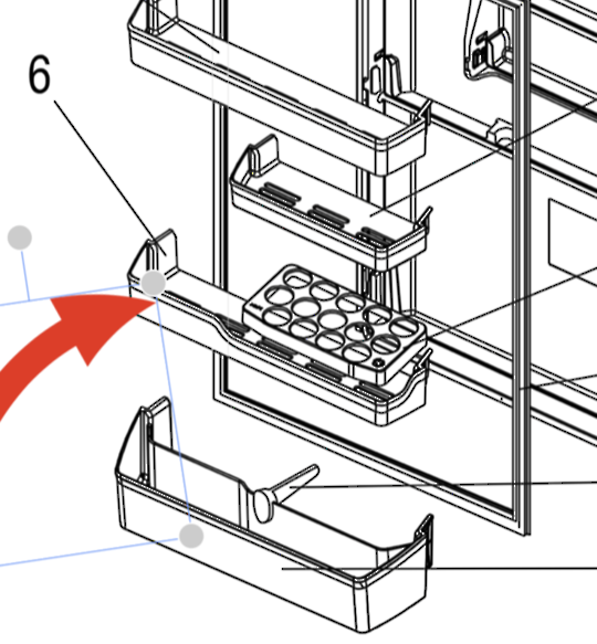 Mitsubishi Fridge Shelf Medium Middle Shelf -