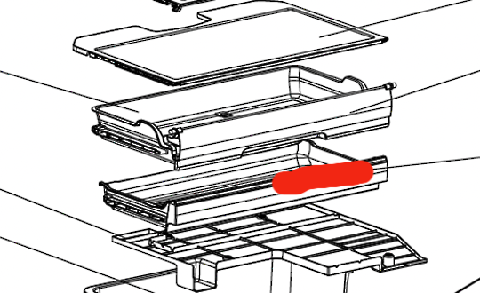 Mitsubishi Fridge Slide Chill Draw Low MR-CGX492EP-GSL-A2