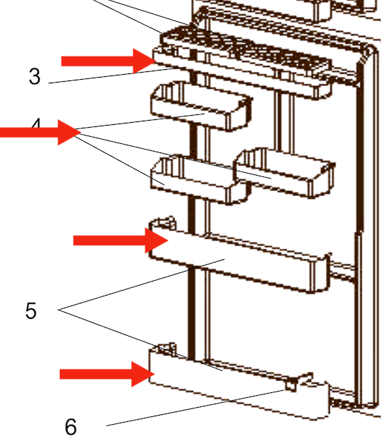 Mitsubishi Fridge Door Bottle Shlf Low Or